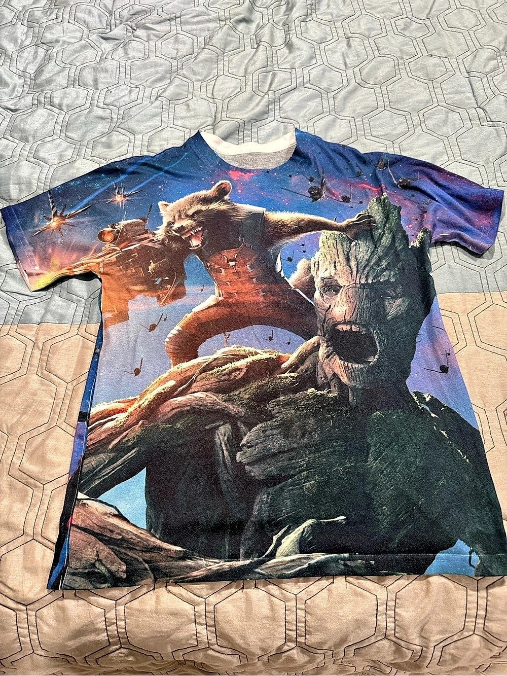 Guardians Of The Galaxy Shirt Mens Small Marvel Rocket Groot Graphic Tee Movie